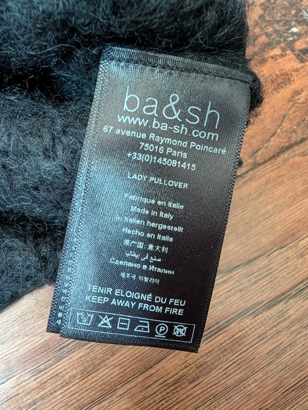 ba&sh Alpaca Blend Quarter Zip Pullover Sweater in Black Size 1 (Small) - Picture 5 of 10